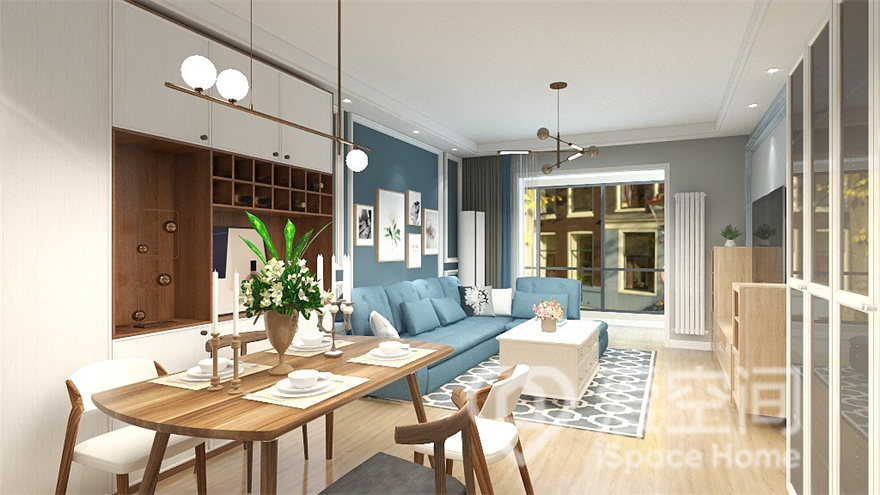 姑苏名著109㎡三居室北欧风装修案例